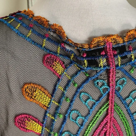 RACHEL Rachel Roy Colorful Sheer Kimono Swim Cover Up One Size Beach - Picture 10 of 10